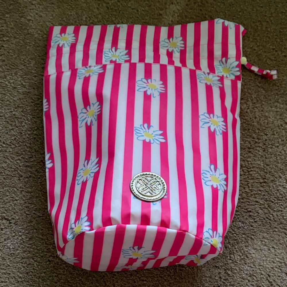 Lilly Pulitzer Multi-Color Crazy Quilt Pouch Plastic Waterproof Pool Bag